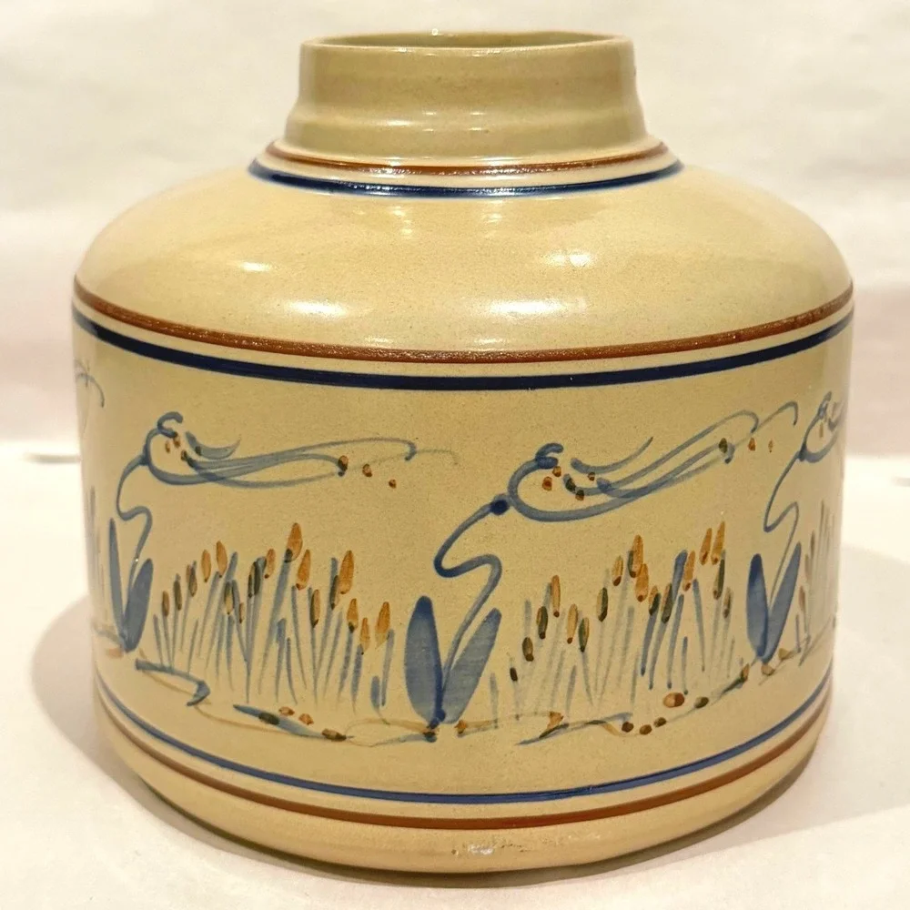 Cedar Swamp‎ Stoneware Cape Cod Steamer Humidifier Cattail Design 1980s Pottery
